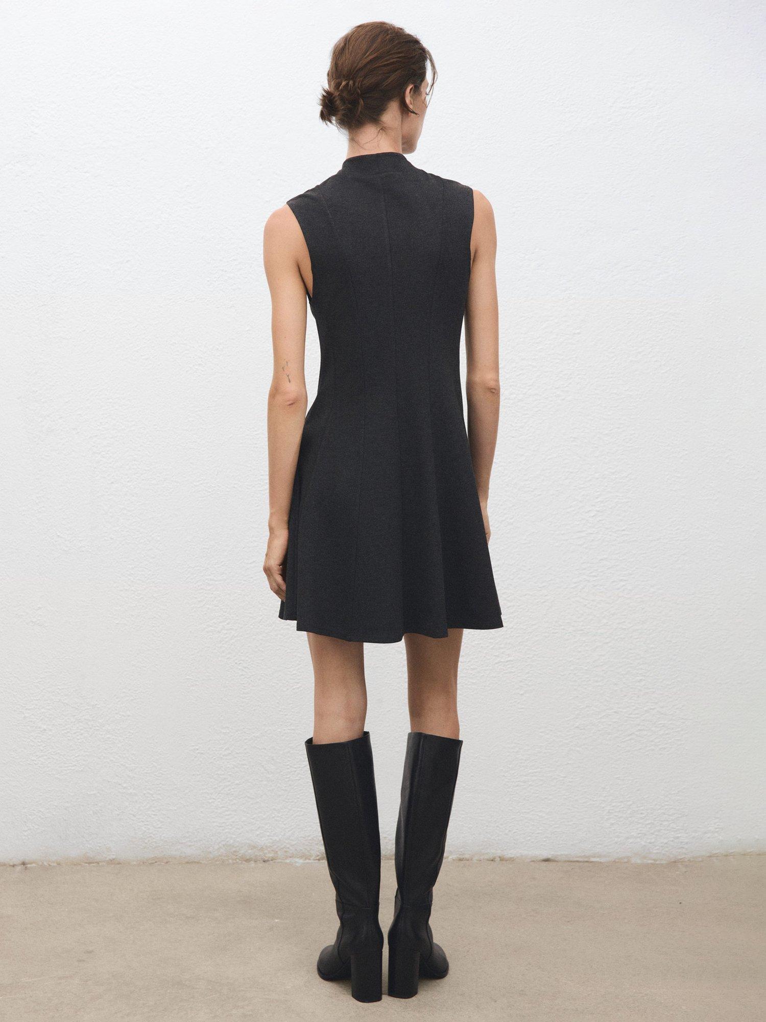 Product image 4 of 8, which shows Mango Denver Seam Detail Mini Dress, Grey, 10