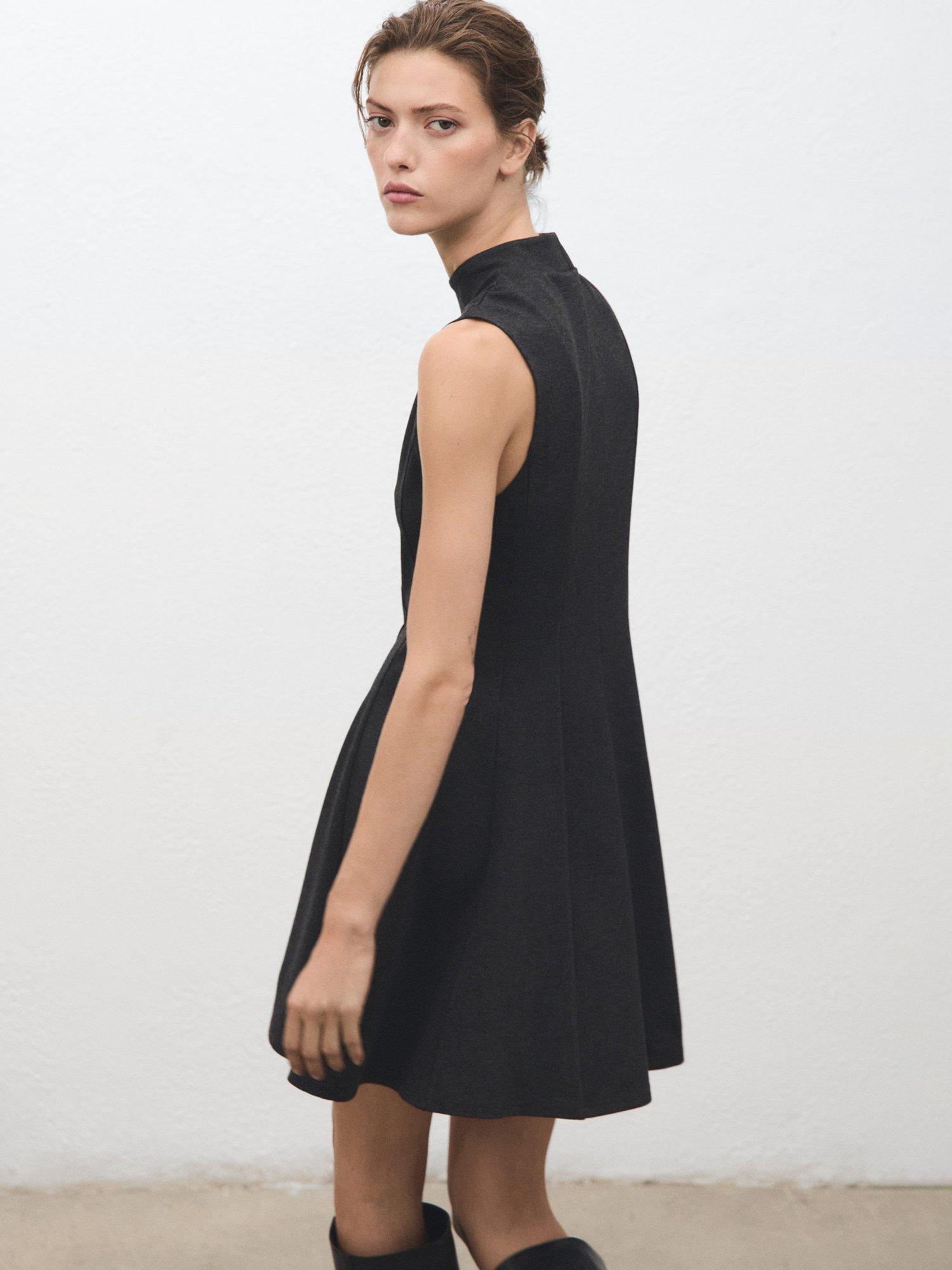 Product image 7 of 8, which shows Mango Denver Seam Detail Mini Dress, Grey, 10