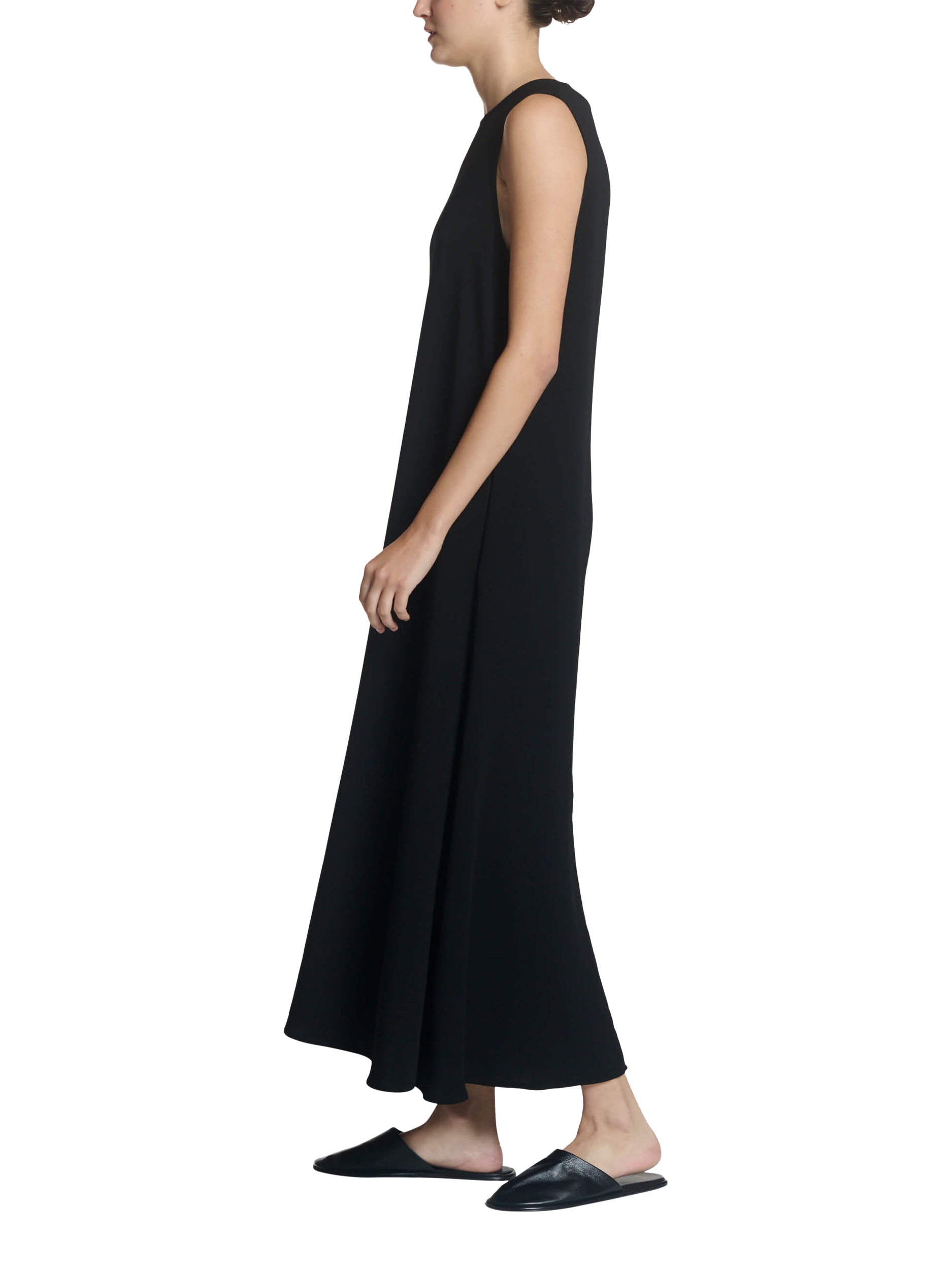 Product image 3 of 9, which shows ASCENO Siena Sleeveless Maxi Dress, Black, XS