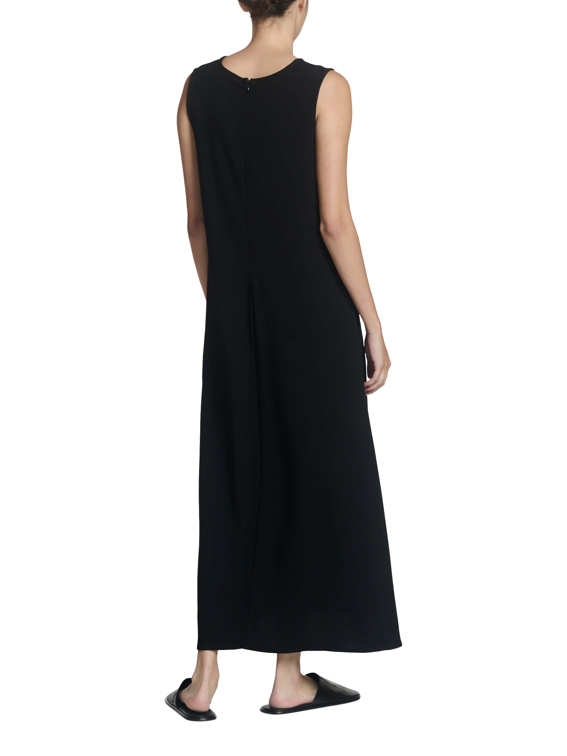 Product image 4 of 9, which shows ASCENO Siena Sleeveless Maxi Dress, Black, XS