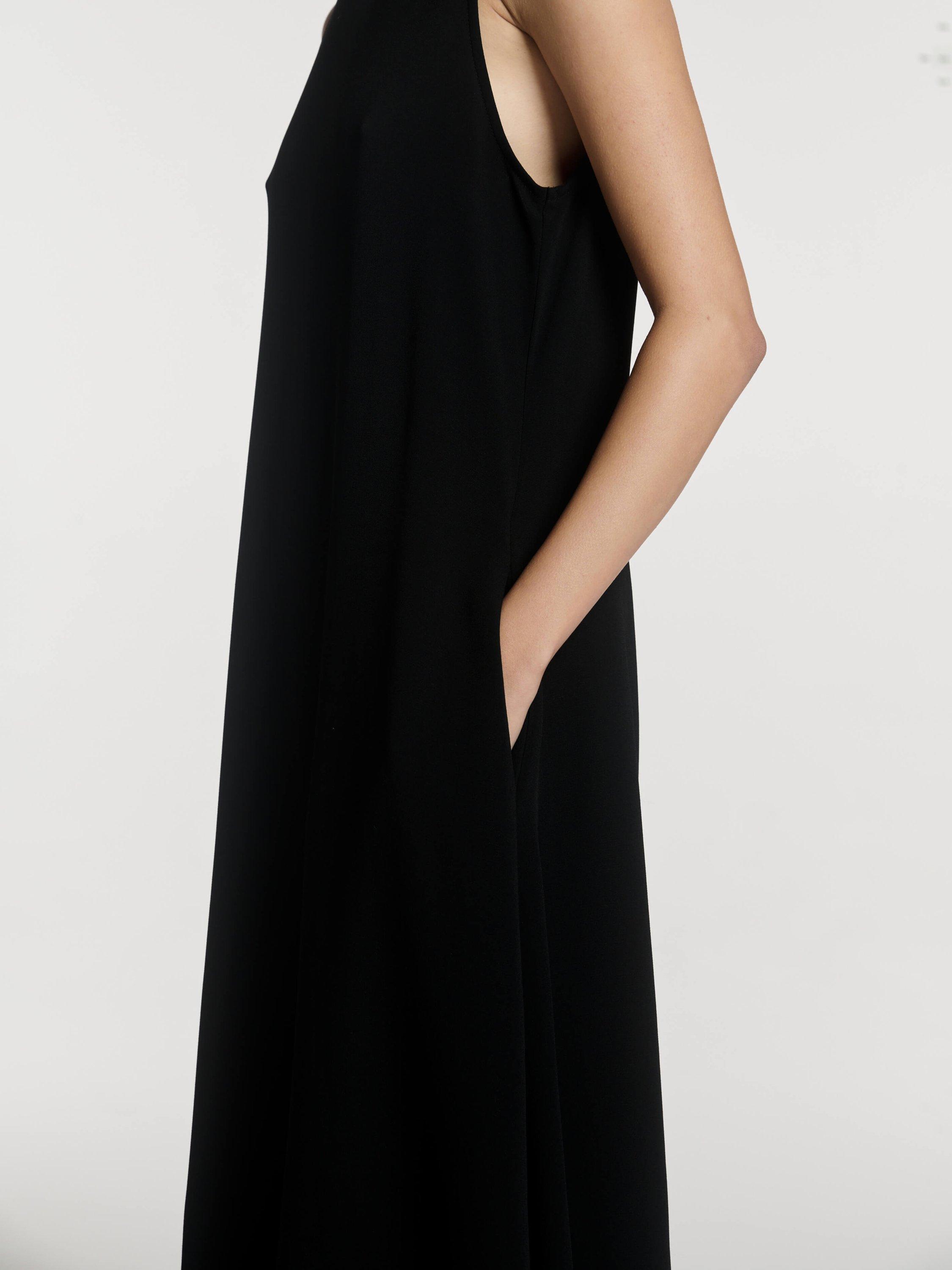 Product image 7 of 9, which shows ASCENO Siena Sleeveless Maxi Dress, Black, XS