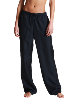 ASCENO Aurelia Pure Silk Trousers, Black - view 2, Black