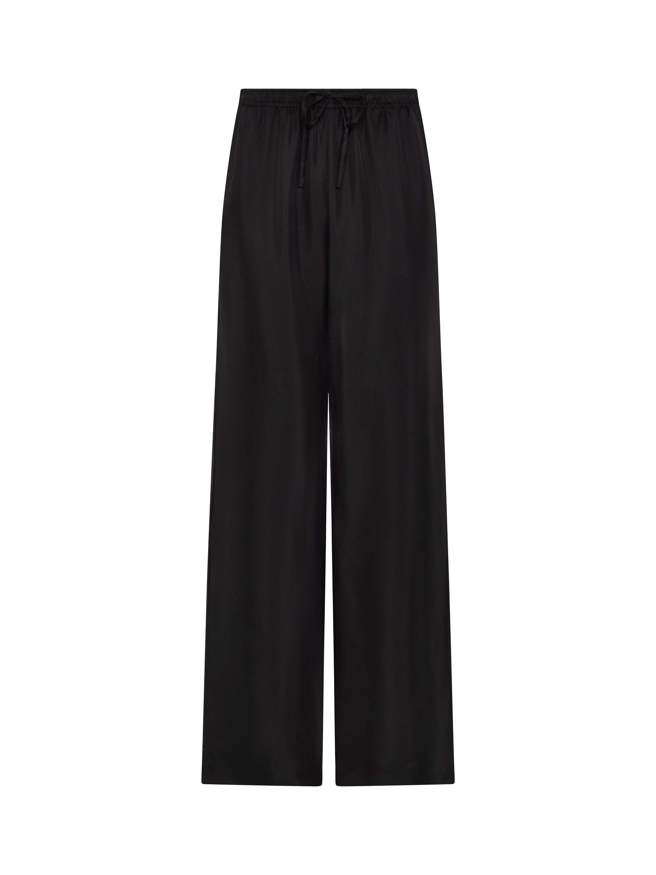 Product image 4 of 6, which shows ASCENO Aurelia Pure Silk Trousers, Black, XS