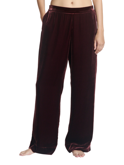 ASCENO London Velvet Trousers, Maroon, Maroon