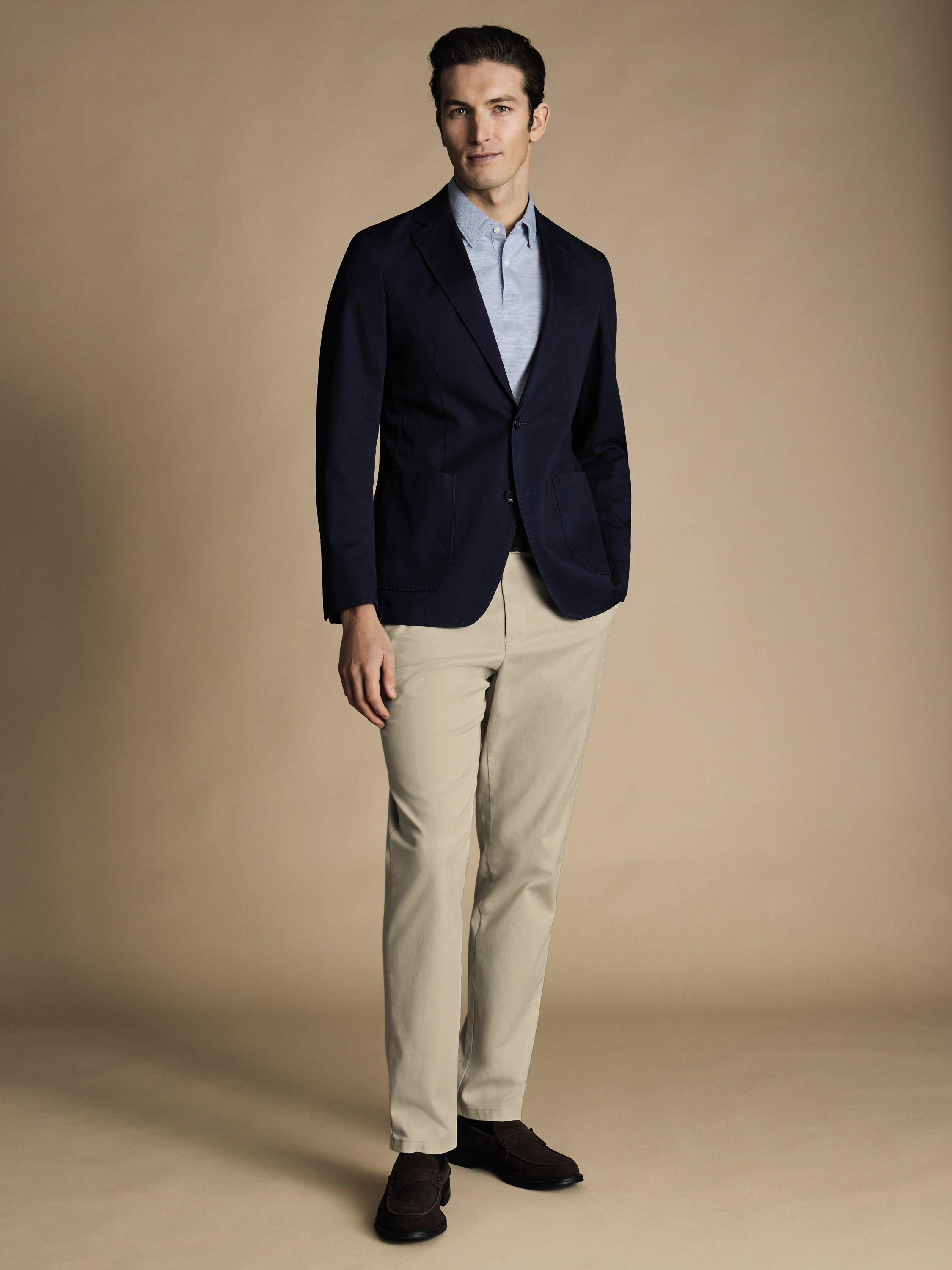 Product image 1 of 5, which shows Charles Tyrwhitt Slim Fit Stretch Cotton Blazer, Navy, 36R