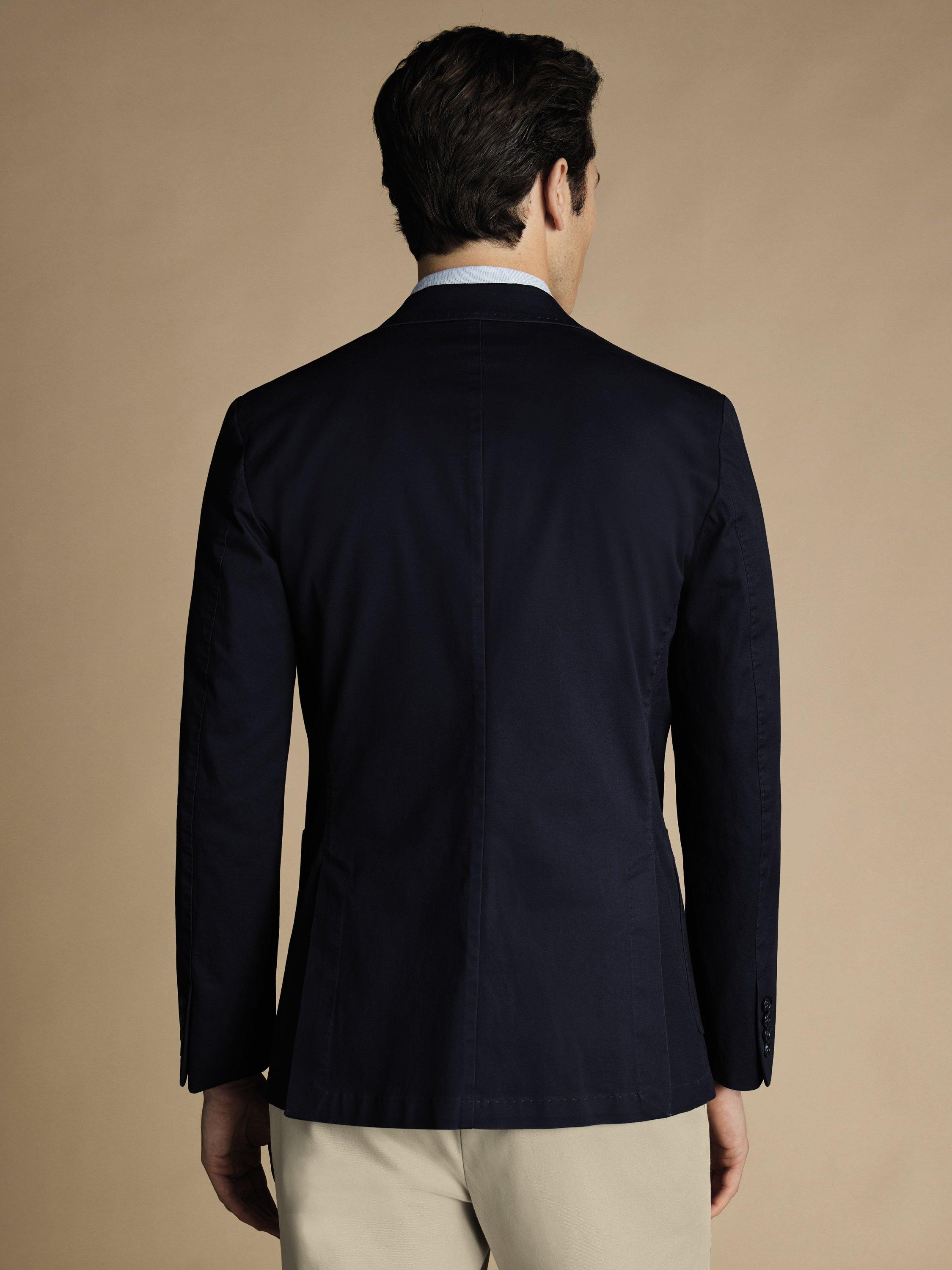 Product image 4 of 5, which shows Charles Tyrwhitt Slim Fit Stretch Cotton Blazer, Navy, 36R