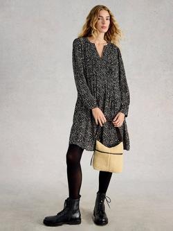 White Stuff Amelie Metallic Dress, Black/Multi, Black/Multi