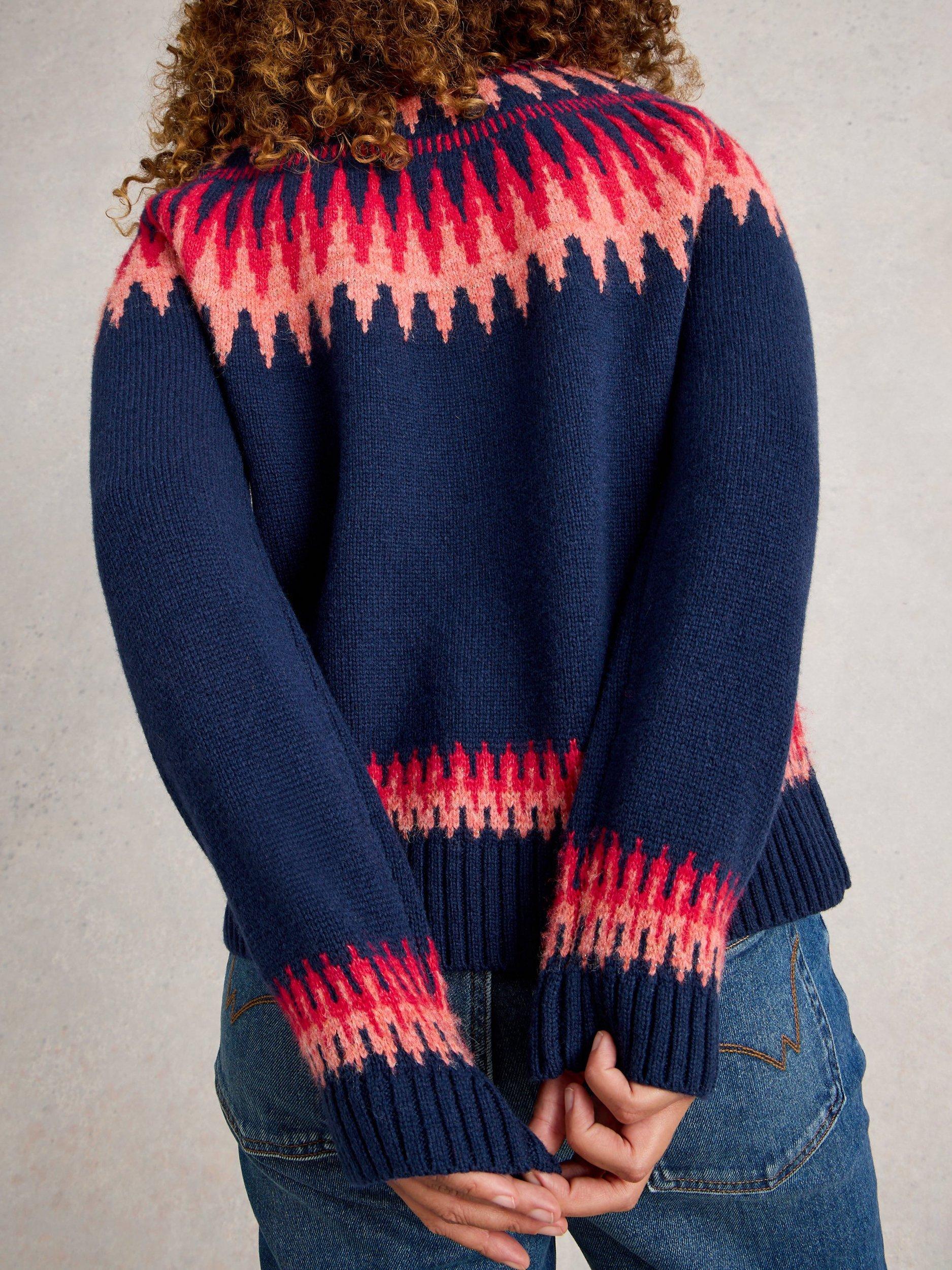 Product image 2 of 6, which shows White Stuff Fiona Fairilse Jumper, Navy/Multi, 8