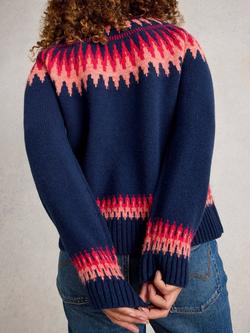 White Stuff Fiona Fairilse Jumper, Navy/Multi - view 2, Navy/Multi