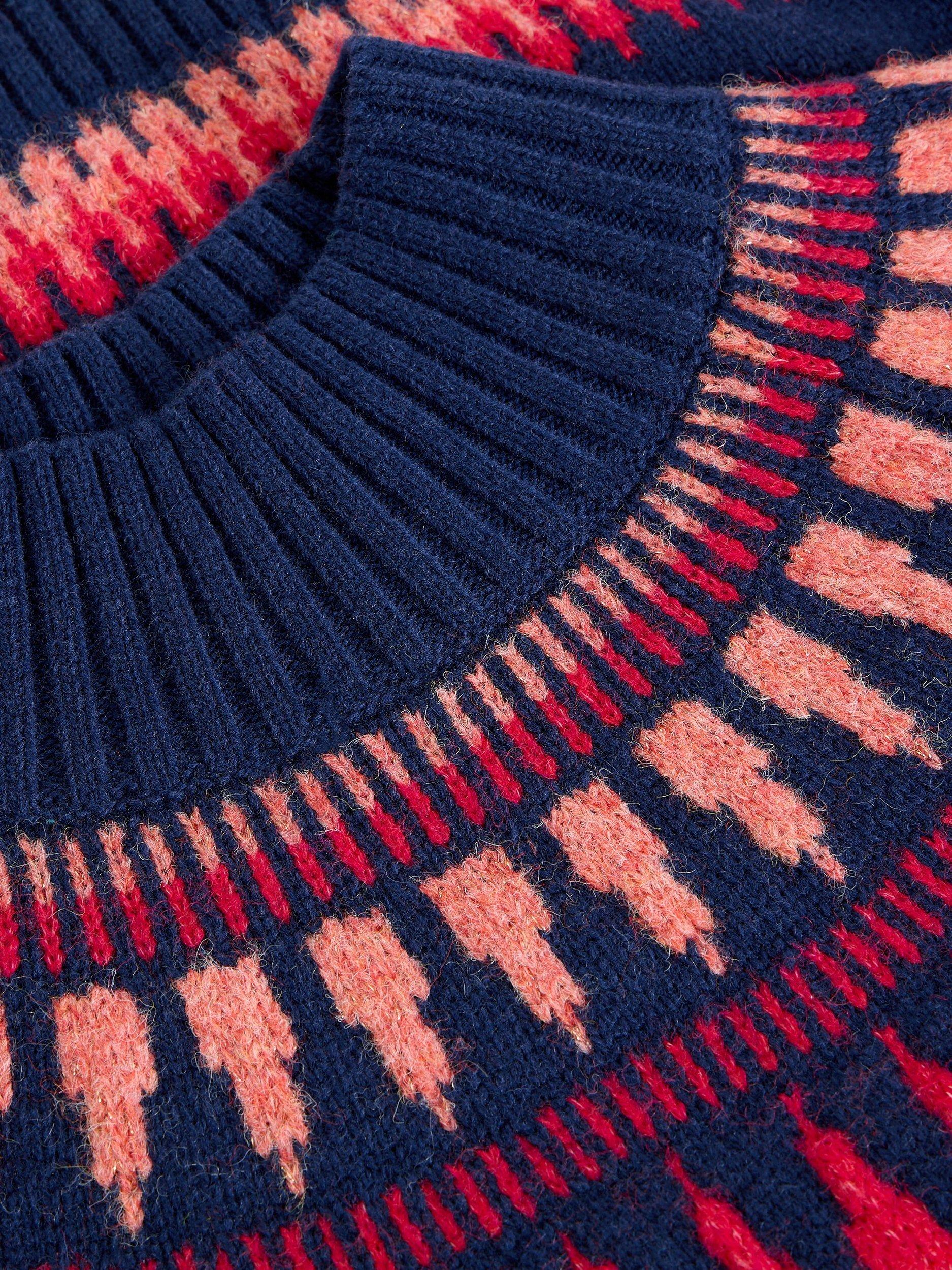 Product image 6 of 6, which shows White Stuff Fiona Fairilse Jumper, Navy/Multi, 8
