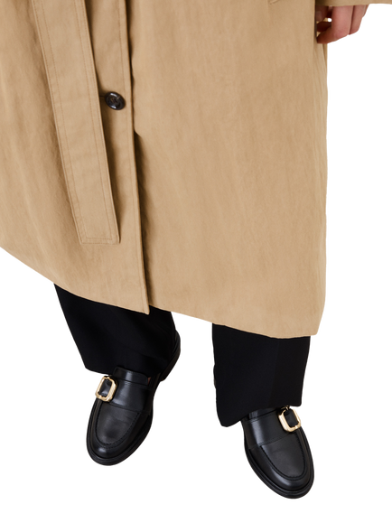 Flattered Aspen Leather Buckle Detail Loafers, Black - view 2, Black