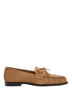 Flattered Dylan Suede Bow Loafers, Cognac, Cognac