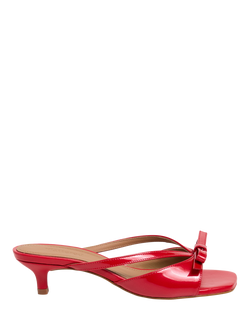 Flattered Jordan Patent Kitten Heel Sandals, Cherry, Cherry