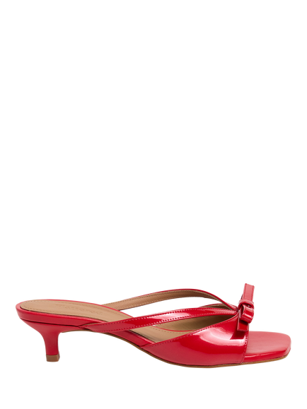 Flattered Jordan Patent Kitten Heel Sandals, Cherry, Cherry