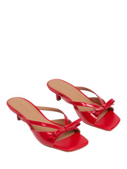 Flattered Jordan Patent Kitten Heel Sandals, Cherry - view 2, Cherry