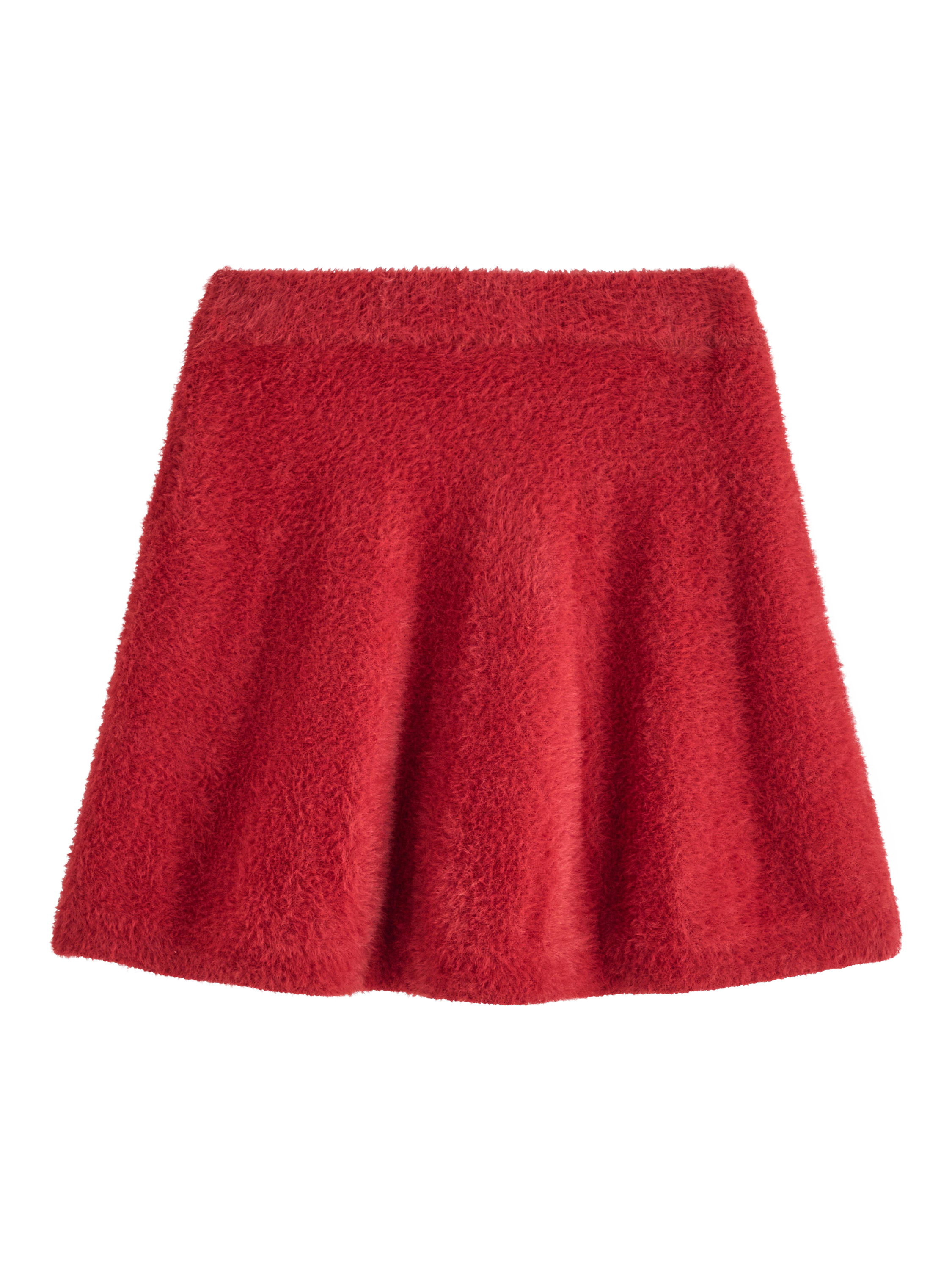 Product image 2 of 3, which shows Lindex Kids' Fluffy Flared Skirt, Dark Dusty Red, 3-4 years
