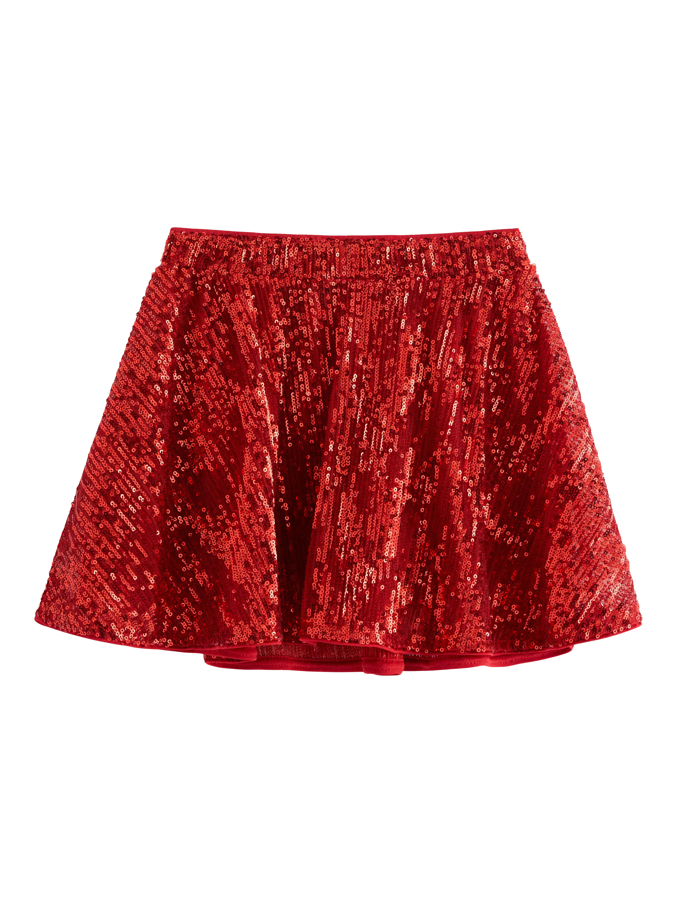 Product image 1 of 3, which shows Lindex Kids' Metallic Sequin Skirt, Dark Red, 4-5 years
