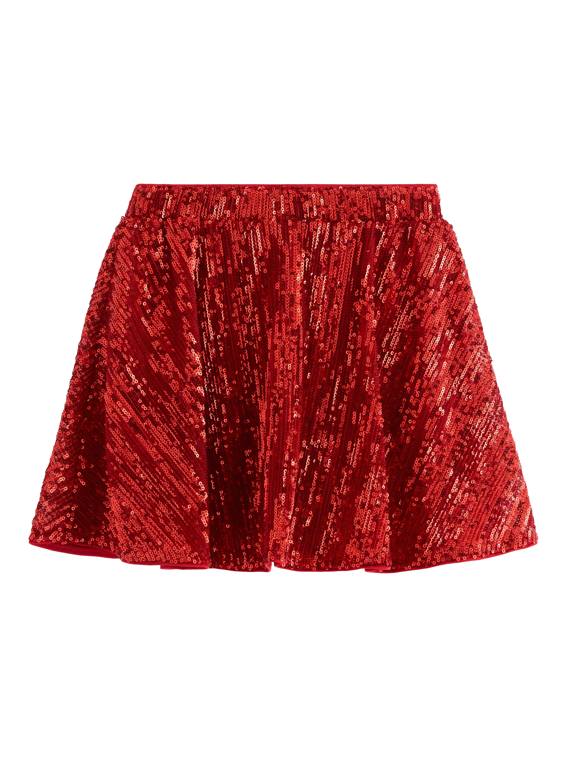 Product image 2 of 3, which shows Lindex Kids' Metallic Sequin Skirt, Dark Red, 4-5 years