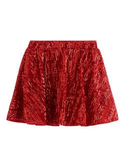 Lindex Kids' Metallic Sequin Skirt - view 2, Dark Red