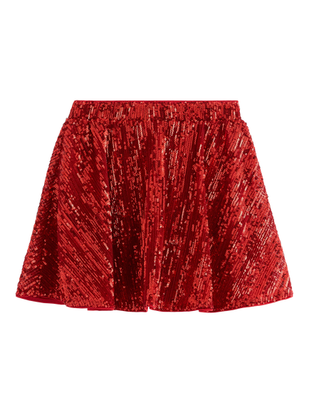 Lindex Kids' Metallic Sequin Skirt - view 2, Dark Red