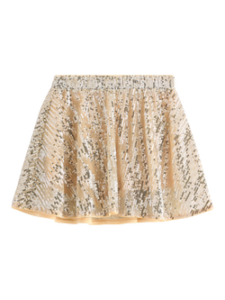 Lindex Kids' Metallic Sequin Skirt, Silver