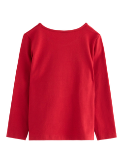 Lindex Kids' Sequin Penguin Jersey Top, Dark Red - view 2, Dark Red