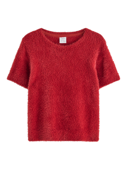 Lindex Kids' Short Sleeve Cotton T-Shirt, Dark Dusty Red