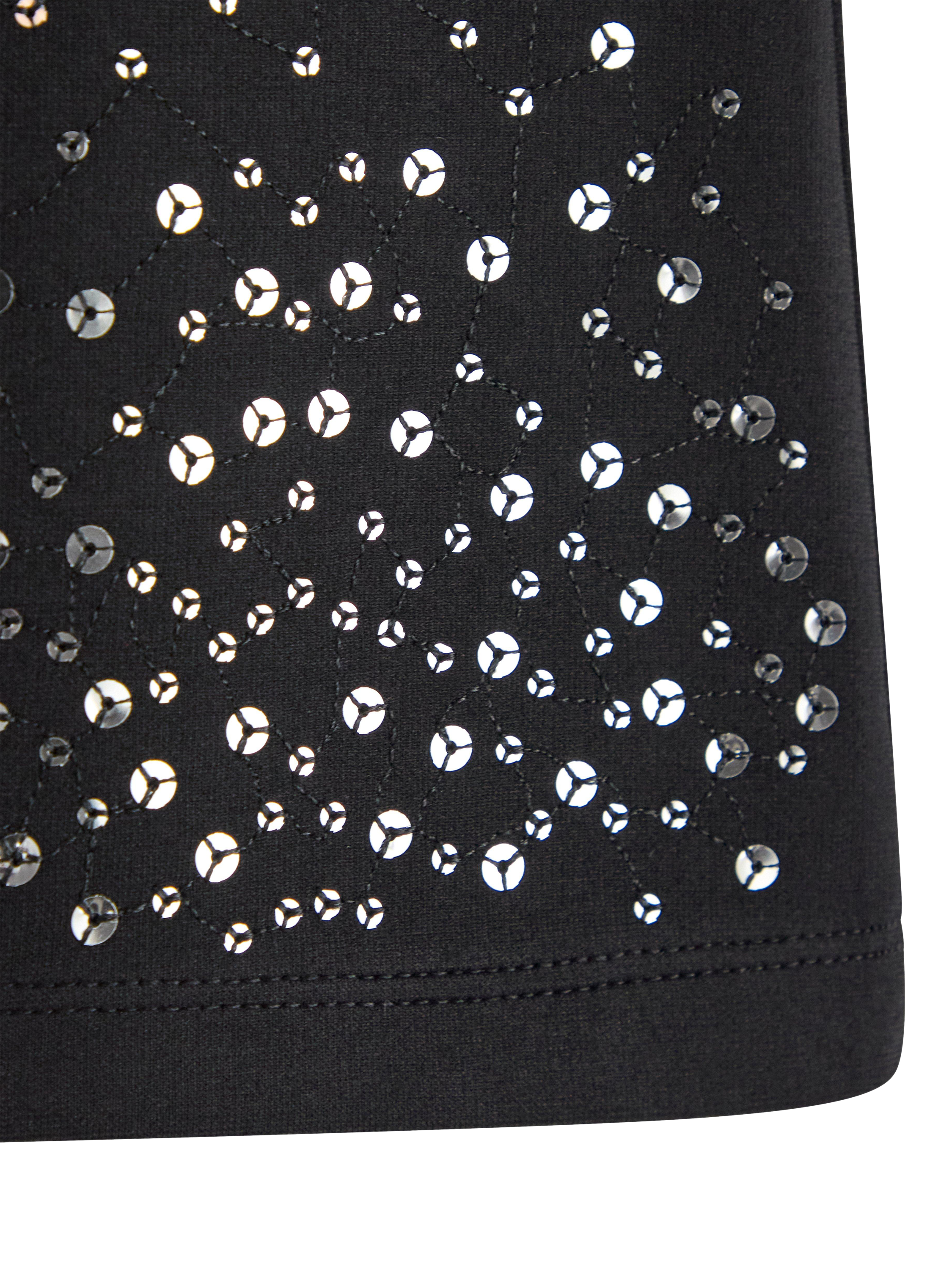 Product image 3 of 3, which shows Lindex Kids' Sequin Trim Stretch Trousers, Black, 6-7 years