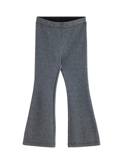 Lindex Kids' Flared Stretch Trousers, Black, Black