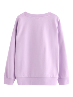 Lindex Kids' Cotton Lilo & Stitch Sweatshirt, Light Lilac - view 2, Light Lilac