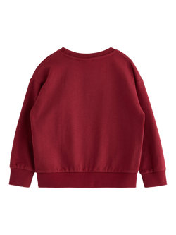 Lindex Kids' Cotton Polar Bear Sweatshirt, Dark Red - view 2, Dark Red