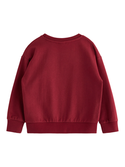 Lindex Kids' Cotton Polar Bear Sweatshirt, Dark Red - view 2, Dark Red