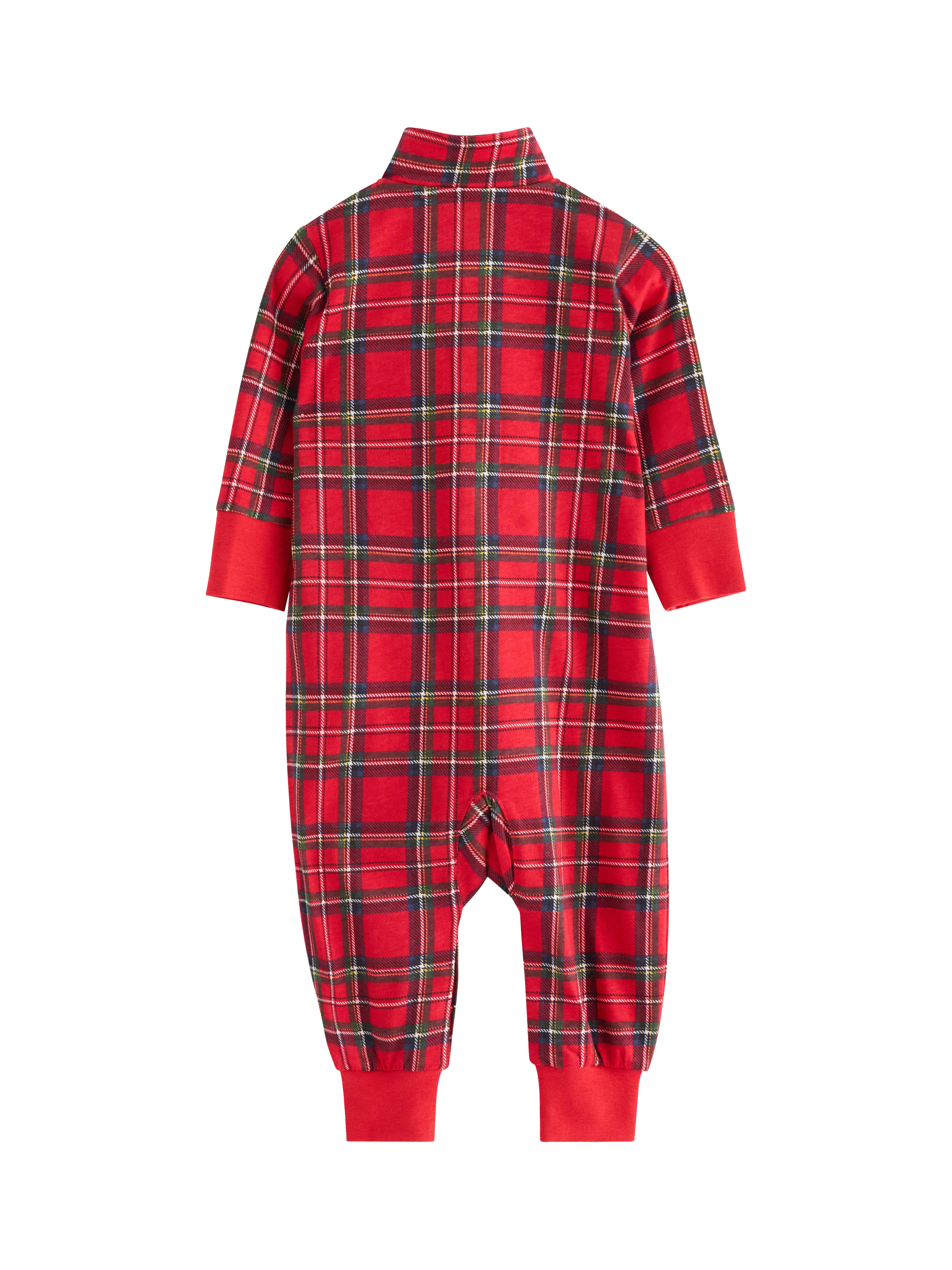 Product image 2 of 3, which shows Lindex Baby Cotton Check Sleepsuit, Red, 1-2 months