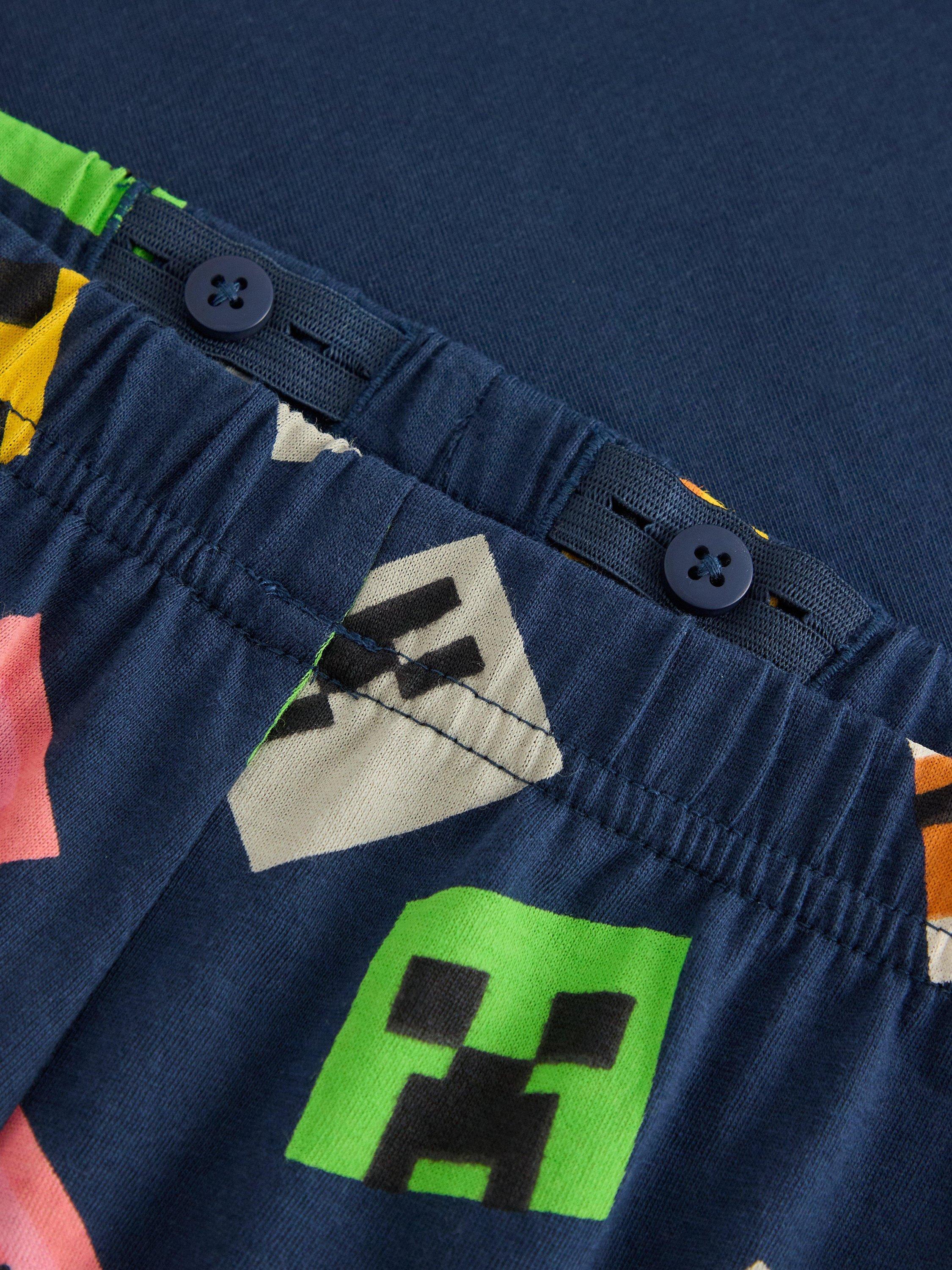 Product image 3 of 3, which shows Lindex Kids' Cotton Minecraft Pyjama Set, Dark Blue, 2-4 years