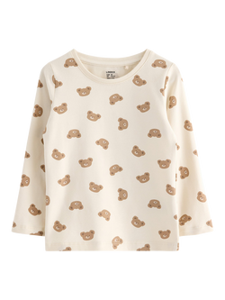 Lindex Baby Teddy Bear Jersey Top, Light Beige, Light Beige