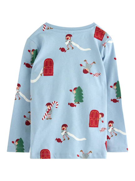 Lindex Kids' Elves Jersey Top, Light Dusty Blue - view 2, Light Dusty Blue