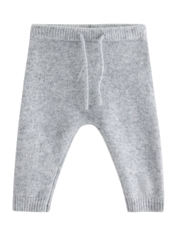 Lindex Baby Knitted Motif Joggers, Light Grey Melange, Light Grey Melange