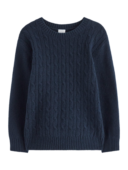 Lindex Kids' Cotton Blend Crew Neck Jumper, Dark Navy, Dark Navy