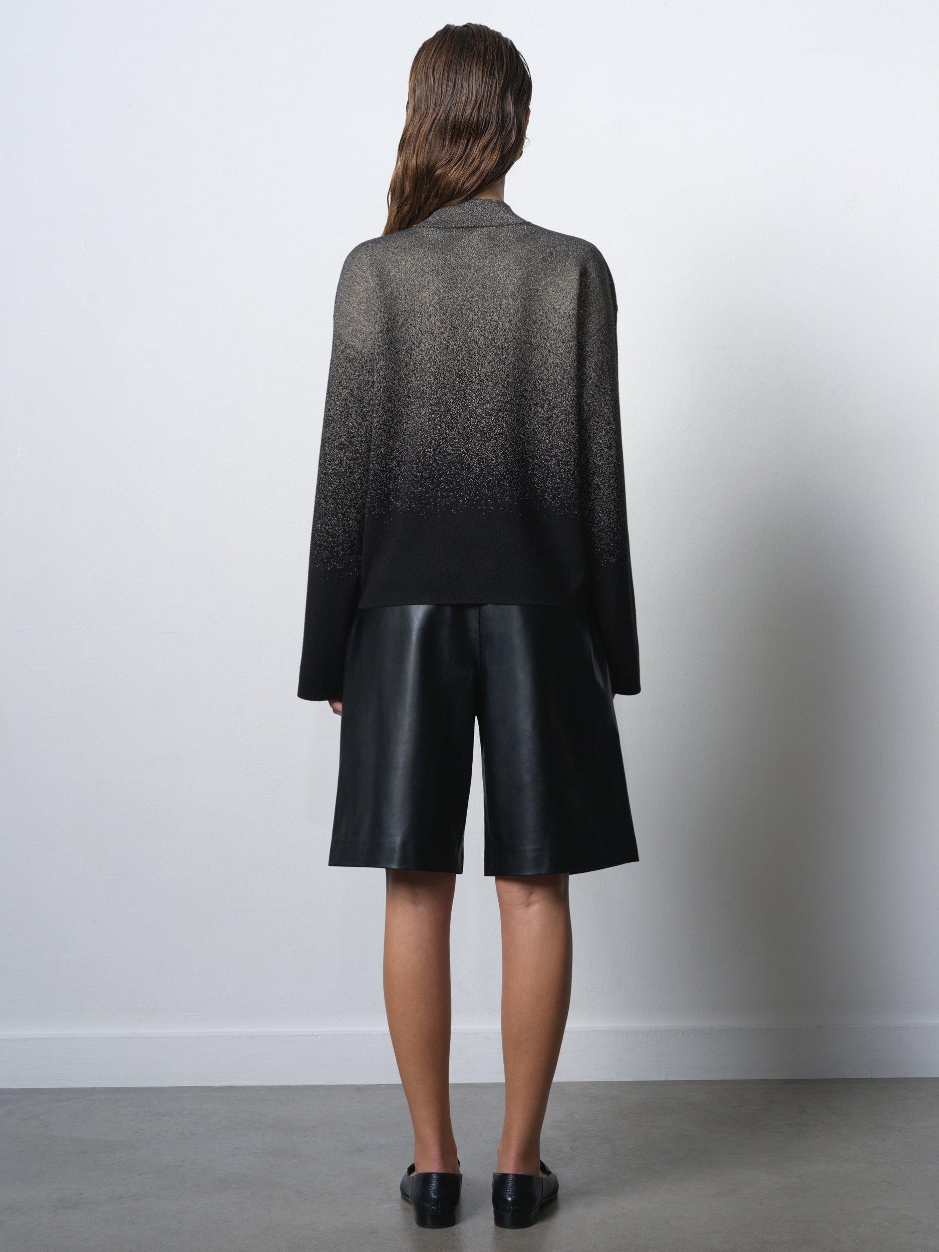 Product image 4 of 5, which shows French Connection Kady High Neck Metallic Jumper, Black/Gold, XS