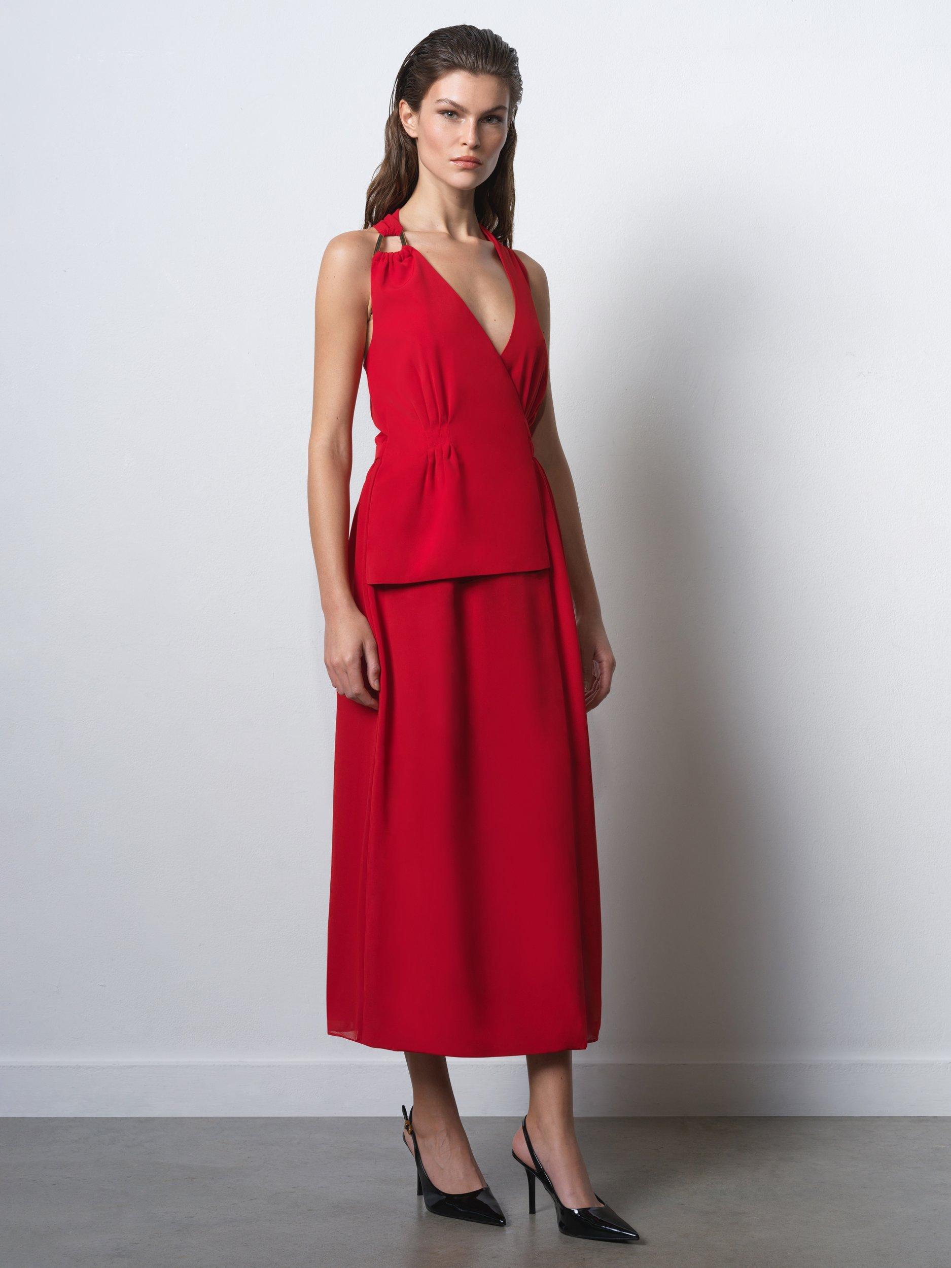 Product image 4 of 6, which shows French Connection Vinnie Eden Tailored Dress, Lipstick Red, 6