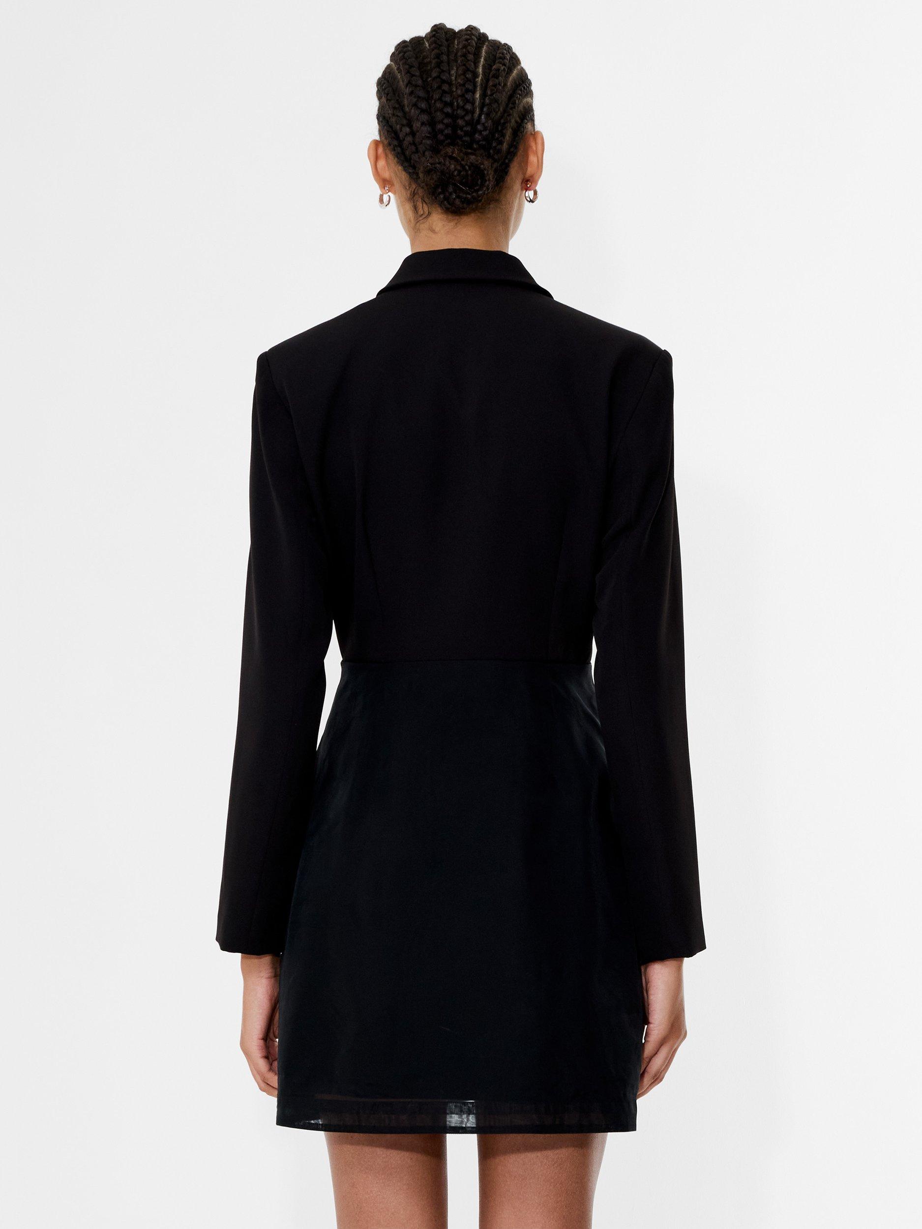 Product image 4 of 5, which shows French Connection Darcy Embellished Tailored Mini Dress , Black, 6