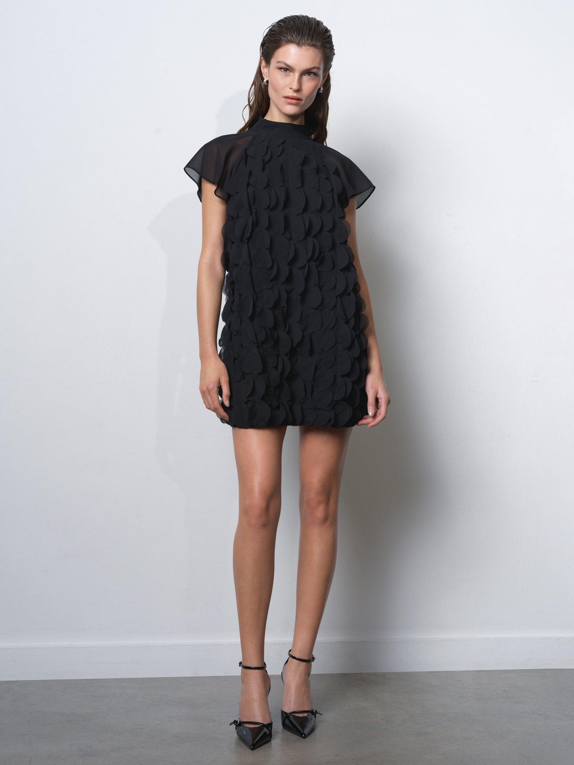 Product image 1 of 1, which shows French Connection Diane Georgette Mini Dress , Black, XS