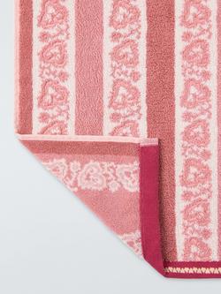 John Lewis x Sanderson Frisk Stripe Cotton Towels - view 2, Avocado Pink