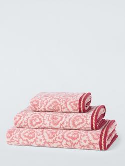 John Lewis x Sanderson Frisk Cotton Towels, Avocado Pink
