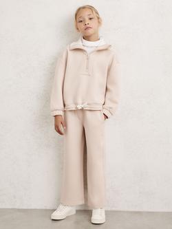 Reiss Kids' Laney Half Zip Sweatshirt, Neutral, Neutral