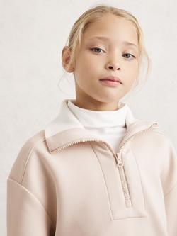Reiss Kids' Laney Half Zip Sweatshirt, Neutral - view 2, Neutral