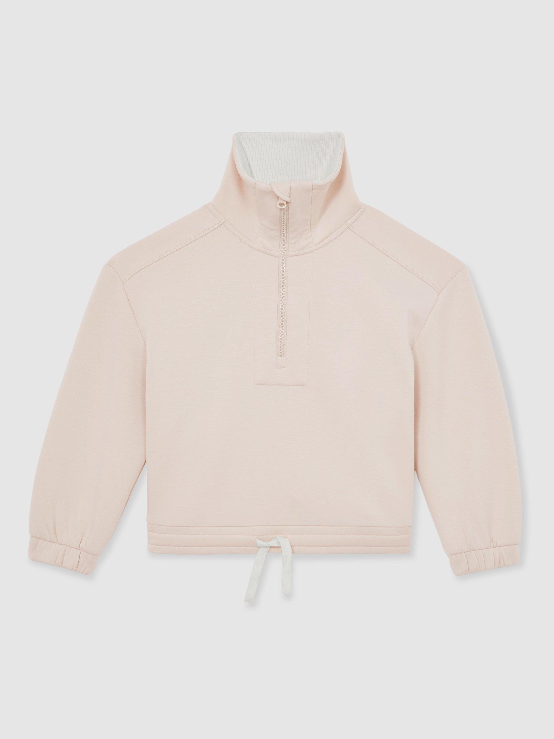 Product image 4 of 5, which shows Reiss Kids' Laney Half Zip Sweatshirt, Neutral, 3-4 years