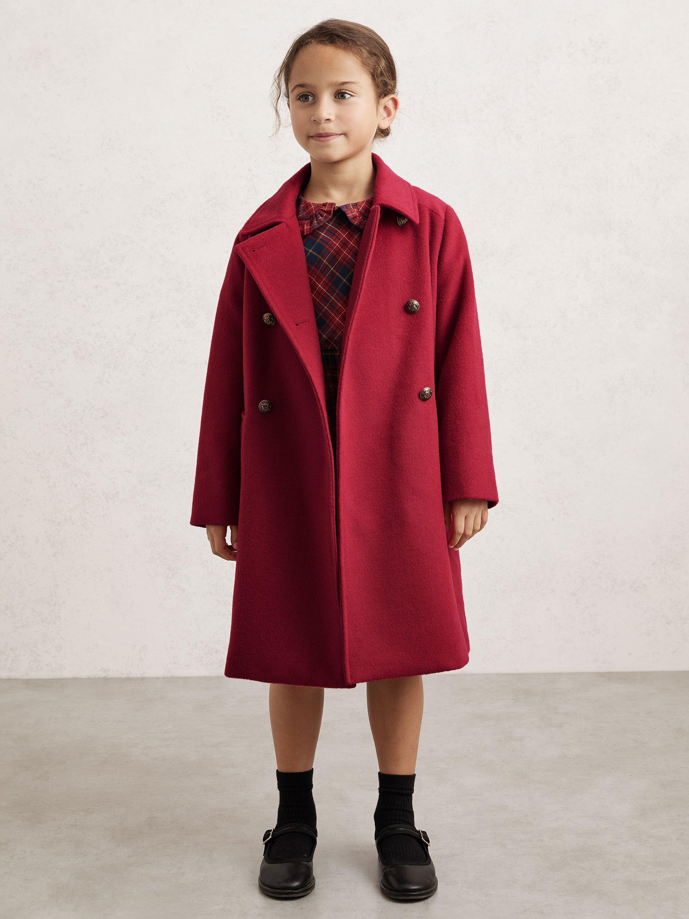 Product image 1 of 4, which shows Reiss Mabel Coat, Red, 3-4 years