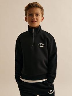 Reiss Kids' Stevensbur Zip Neck Jumper, Black, Black