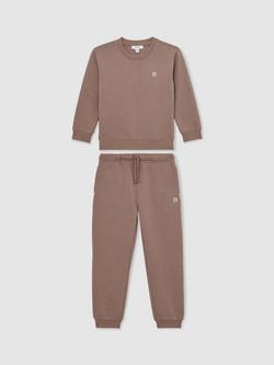 Reiss Kids' Avery Sweatshirt and Joggers Set, Taupe